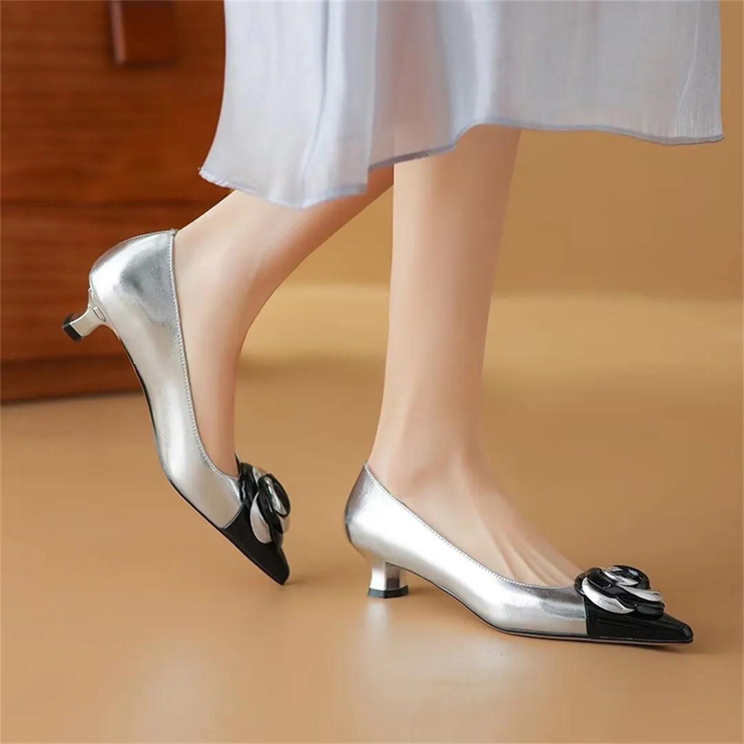 Slip-On Cow Leather Pumps