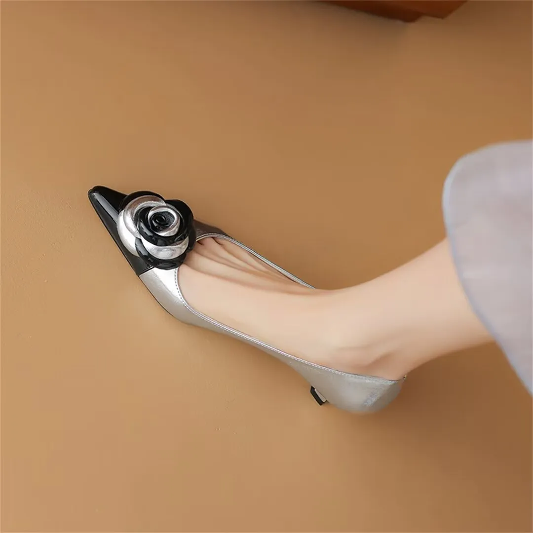 Slip-On Cow Leather Pumps