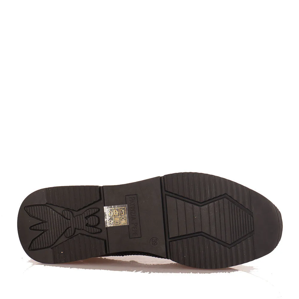 Sneakers Running Slip On PATRIZIA PEPE linea Fly in Tessuto Nero con Strass