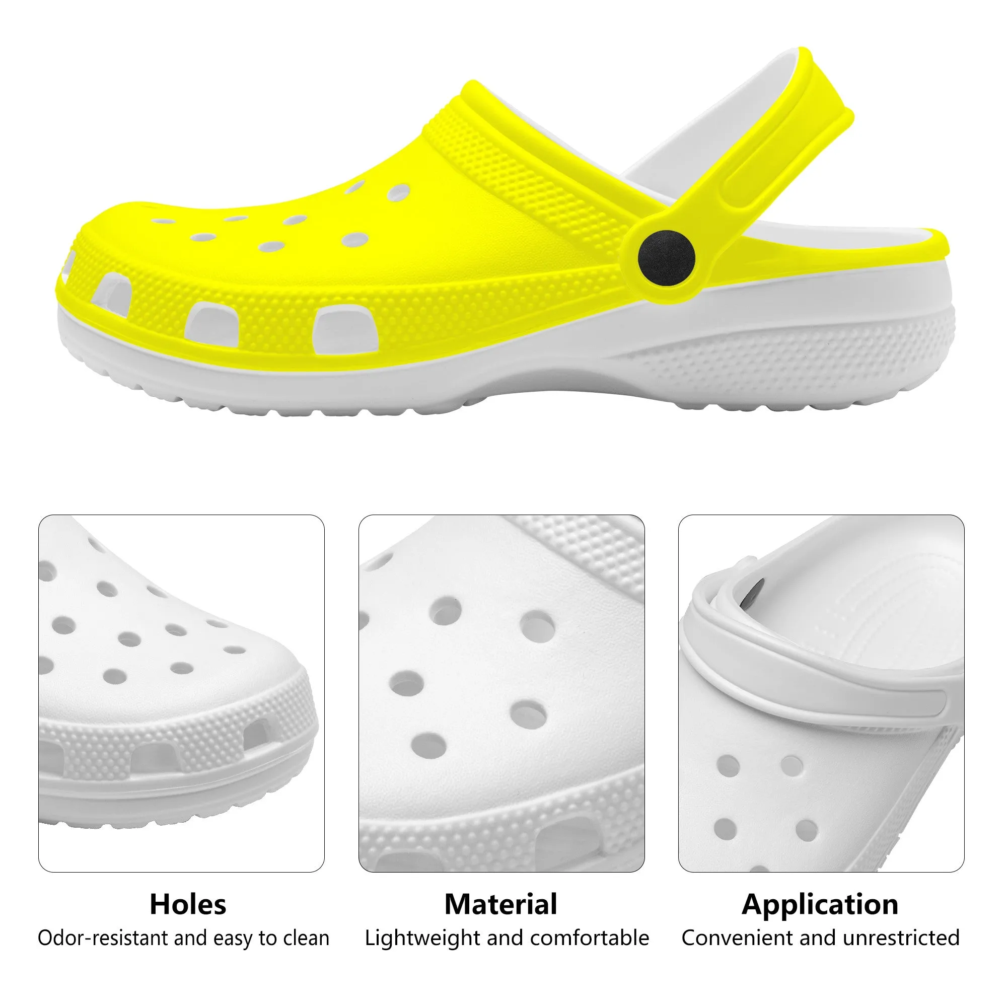 Snooty Fox Art Crocs Clogs - Bright Yellow