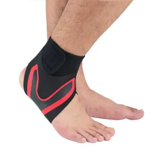 Sports Compression Anti-Sprain Ankle Guard Outdoor Basketball Football Climbing Protective Gear, Specification: L, Left Foot (Black Red)