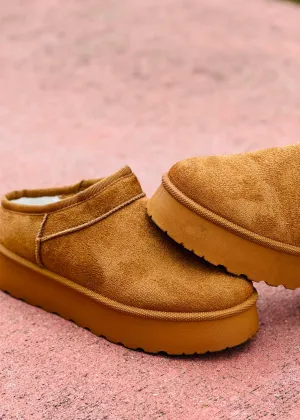 Tan Slip On Booties