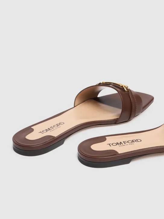 Tom Ford   5mm Whitney soft leather flat slides 