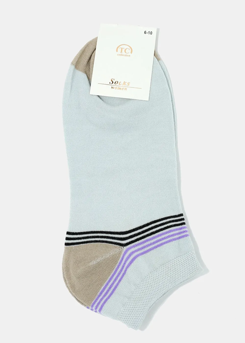 Two Tone & Stripes Low-Cut Socks