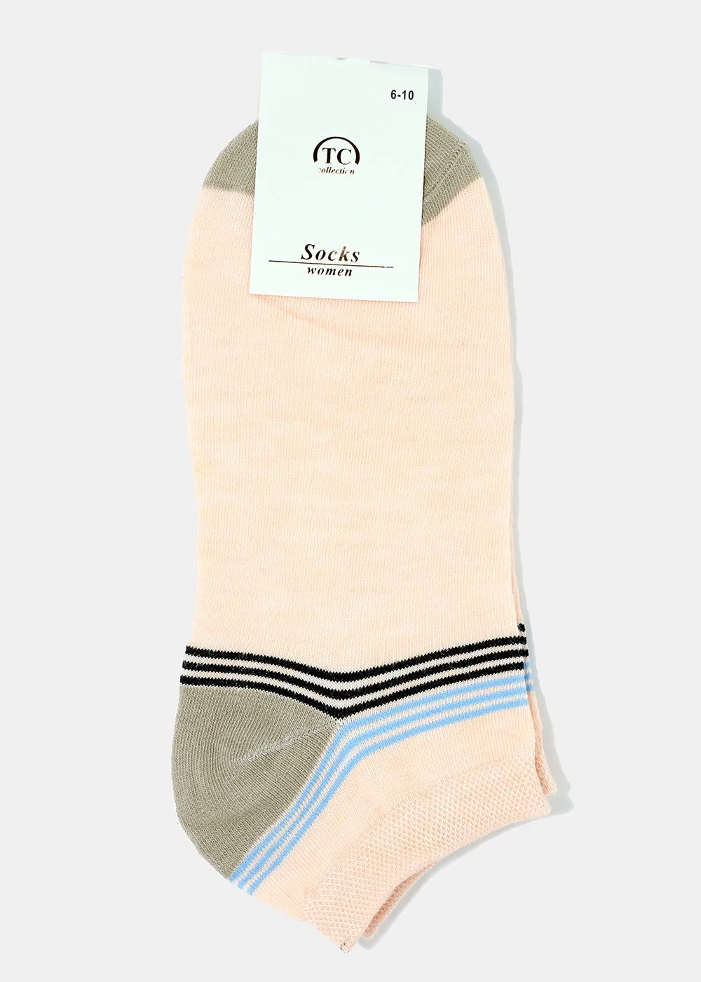 Two Tone & Stripes Low-Cut Socks