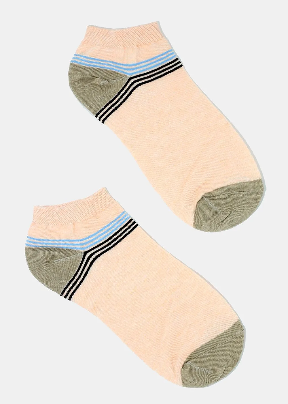 Two Tone & Stripes Low-Cut Socks