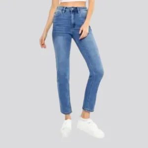 Whiskered slim jeans
 for women