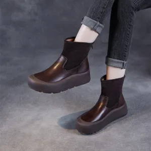 Women Handmade Vintage Leather Casual Ankle Boots