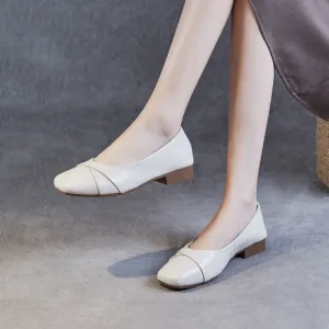 Women Minimalist Soft Leather Casual Flats Shoes