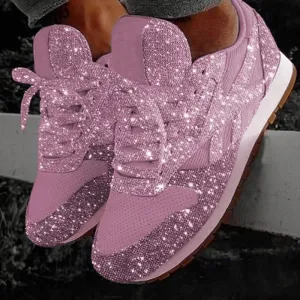 Women Muffin Rhinestone Crystal Platform Sneakers