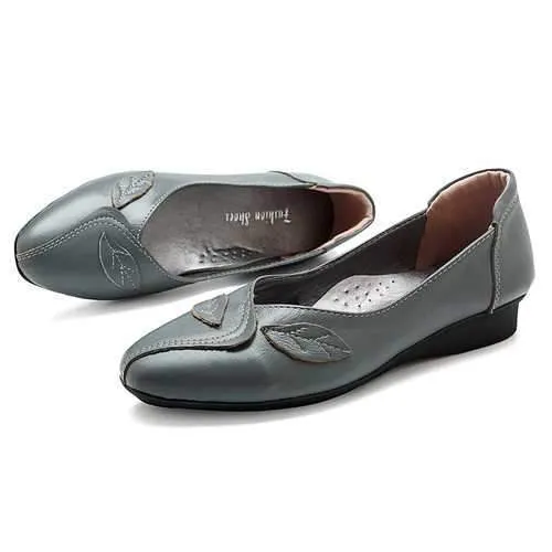 Women Shoes Leaf Comfortable Causal Slip On Flats