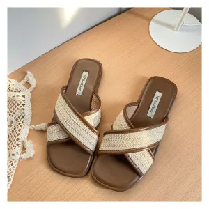 Women's French Retro Woven Design Sandals