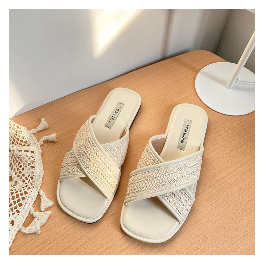 Women's French Retro Woven Design Sandals