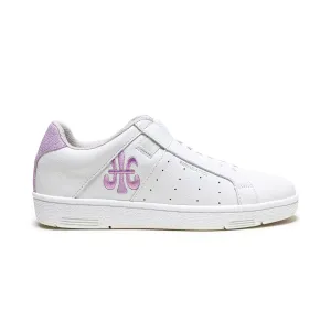 Women's Icon OG White Purple Logo Leather Sneakers 91942-006