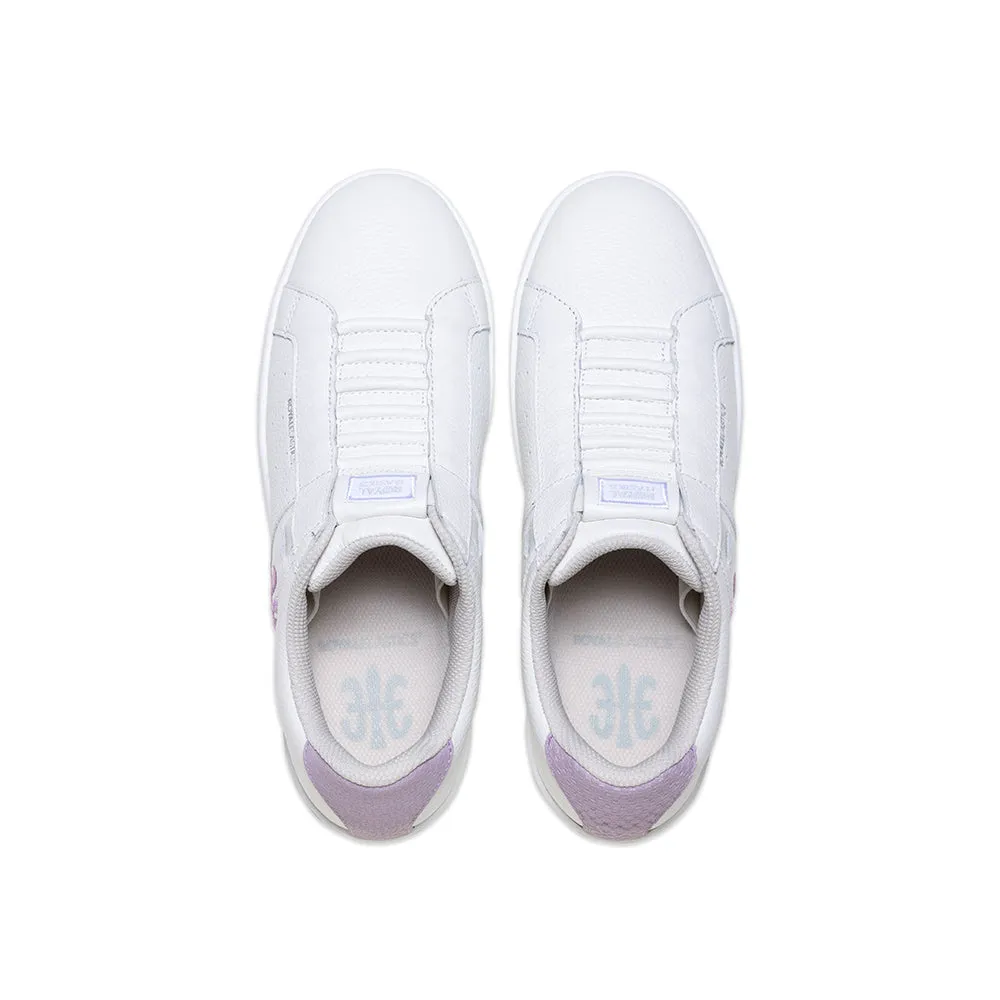 Women's Icon OG White Purple Logo Leather Sneakers 91942-006