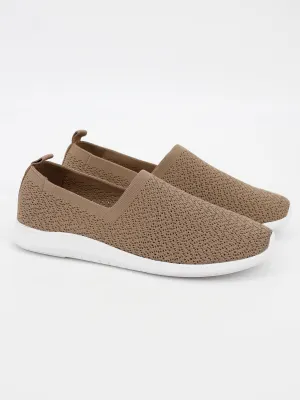 Women's Slip-On Sneakers,Light Brown